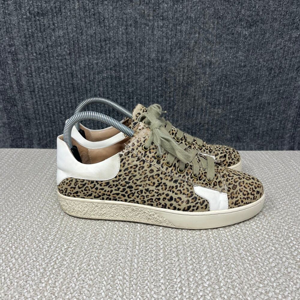 Chocolat Blu Nori Leopard Print Calf Hair Casual Shoes Brown Womens 39 / US 8.5
